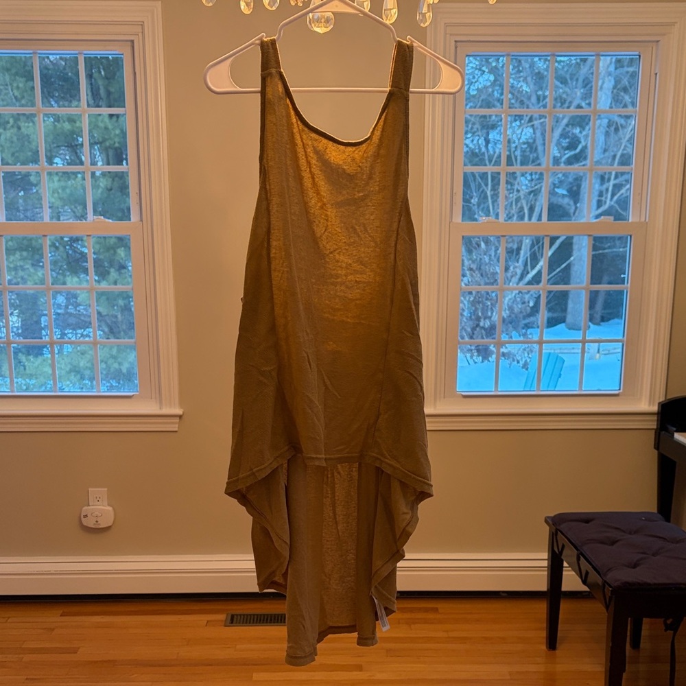 Free People Sleeveless High-Low Top in Mustard